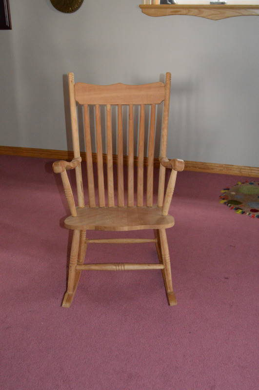 2 HAND MADE CHERRY ROCKING CHAIRS (UNFINISHED WOOD) in Chairs & Recliners in Stratford - Image 2