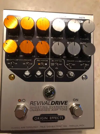 Overdrive Pedal Origin Effects Revival Custom with footswitch, View more