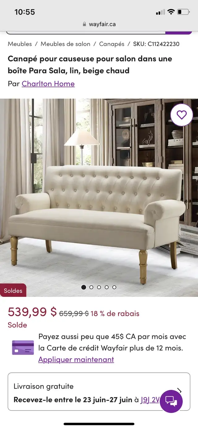 Upholstered Loveseat Sofa in Couches & Futons in Gatineau - Image 10