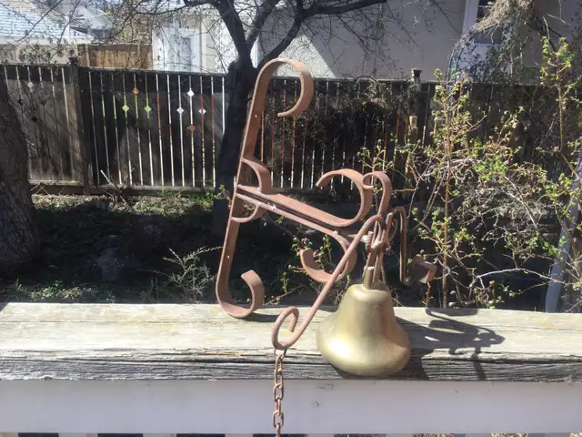 Art & Crafts Cast Iron & Bronze Bell, 1890s62864360981763121