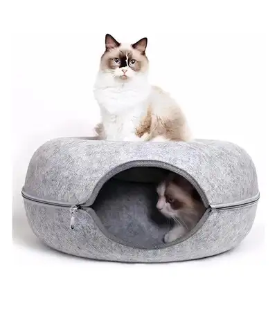 Lit de Chat en Beigne XL Cat Donut Tunnel, View more