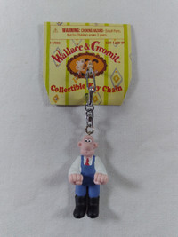 2 Vintage 1989 Wallace & Gromit Collectable Key Chain