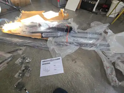 Twin canopy bed ,black metal,new, View more