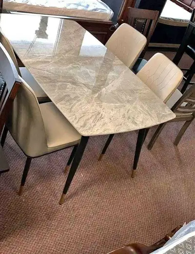 Marble Dining Table with 4 Chairs, View more