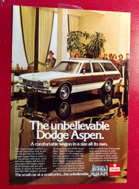 COOL 1977 DODGE ASPEN WAGON ORIGINAL VINTAGE AD - ANNONCE 70S