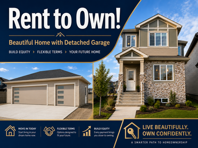 Stop renting and start moving toward home ownership with our CMHC rent-to-own options. Quick possess...