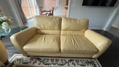 Italian leather sofa couch, View more