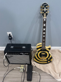 Zakk Wylde Bullseye Epiphone Les Paul guitar, amp and pedals 