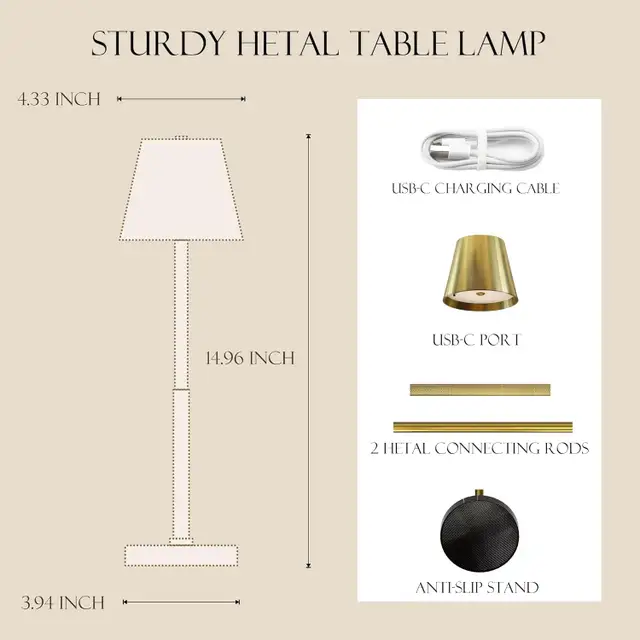 2 Pack Cordless Table Lamps, 5200mAh Rechargeable, 3-Color Touch in Indoor Lighting & Fans in Oshawa / Durham Region - Image 8