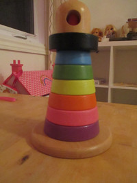 Ikea Stacking rings, multicolor wooden lighthouse