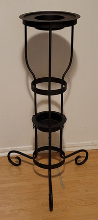 Vintage Rustic Wrought Iron Floor Candle Holder