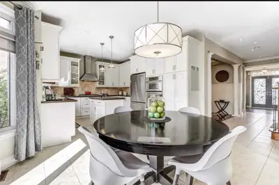60” round solid wood table , View more