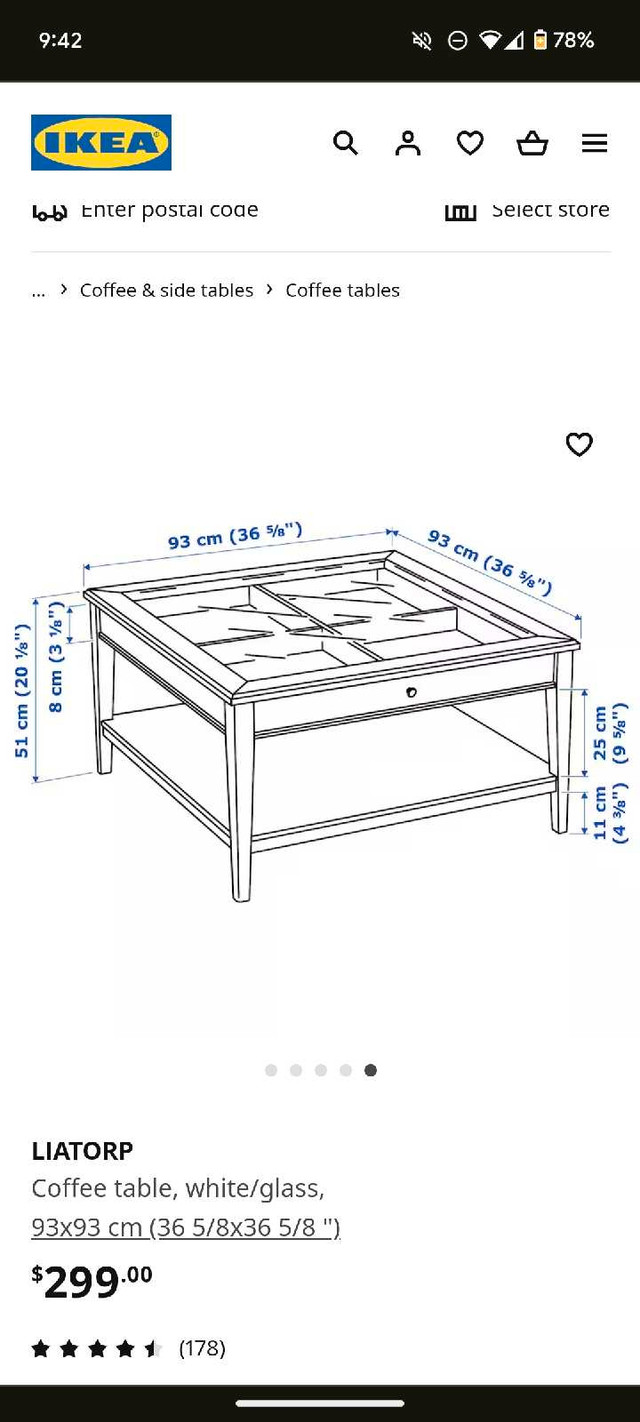 Ikea white coffee table liatrop - West Edmonton  in Coffee Tables in Edmonton - Image 2