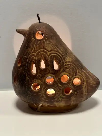 LAMPION BOUGEOIR CÉRAMIQUE VINTAGE RÉTRO MIDCENTURY OISEAU BIRD, View more