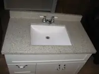 bathroom vanity with working fawcet