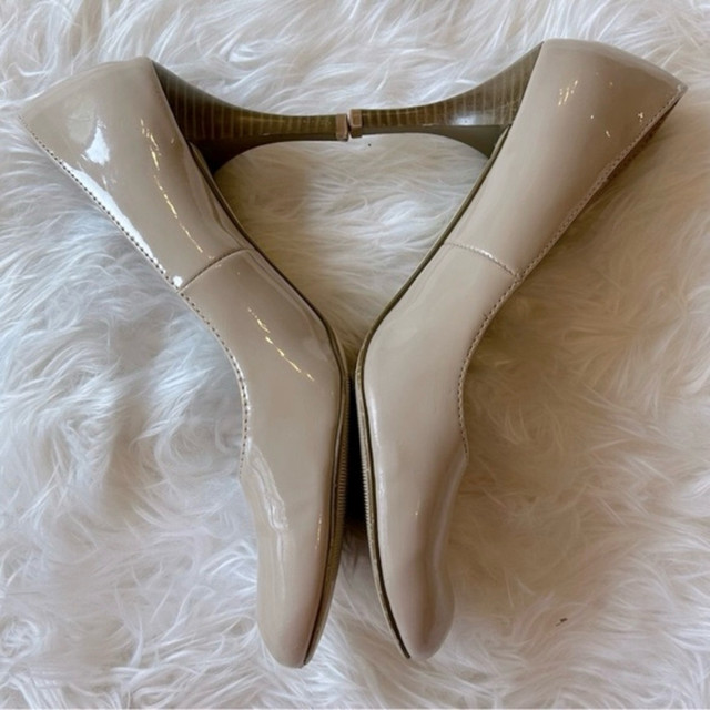 Alfred  Sung Pure Nude Patent  Round Toe High Heeled Pumps in Women's - Shoes in Winnipeg - Image 3