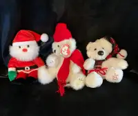 3 beanie babies - Christmas themed 