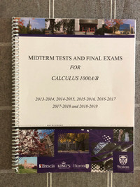 UWO CAL1000 Calculus Midterm Tests and Final Exams