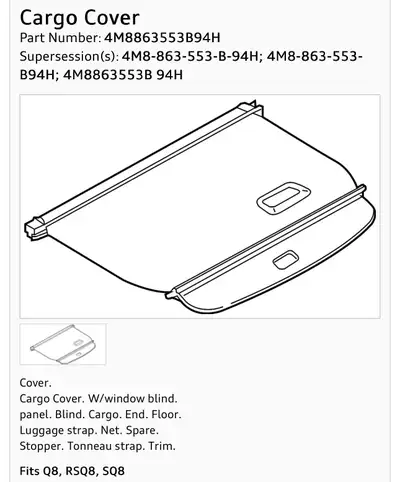 Audi Q8 - OEM Retractable Cargo Cover (like new), View more