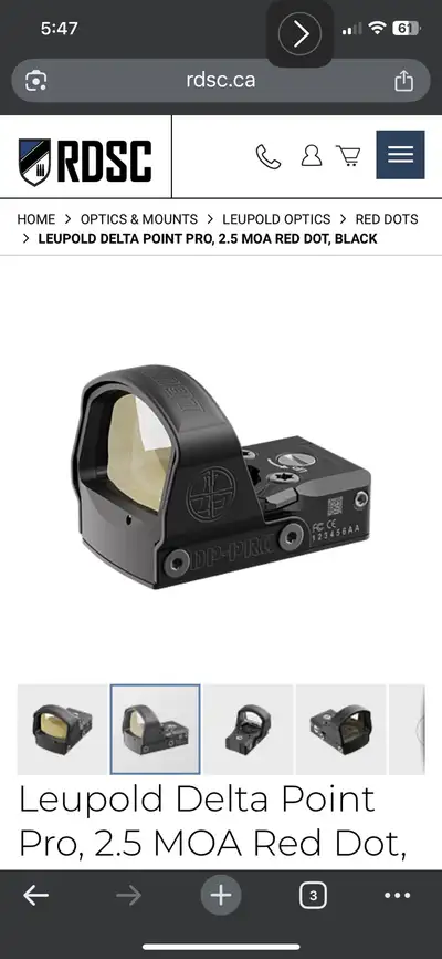 Leupold DeltaPoint Pro Red dot 2.5-MOA Dot, View more