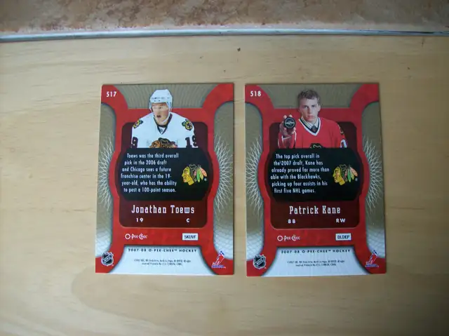 2 CARTES HOCKEY , TOEWS ET KANE RECRUES 2007-08,OPC MICROMOTION in Arts & Collectibles in Laval / North Shore - Image 3