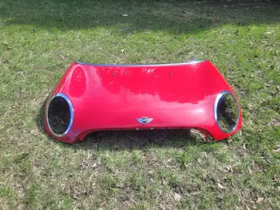 Hood and hatch off red MINI Cooper. Both fit on R56 (2007-2013). They can be sold together or separa...