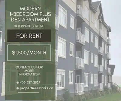 Modern 1-Bedroom + Den Suite in Upper Ranchlands – $1,500/month