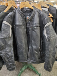 Harley Davidson leather cafe style motorcycle jacket (size L)
