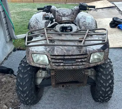 2003 Kawasaki ATV for parts. Seized engine. Was a 650 but comes with seized 700 engine. Everything i...