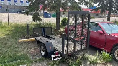 PULRITE trailer Harley Davidson motorcycle trailer ￼two sets of tires/ rims, lights are new, 4 foot...