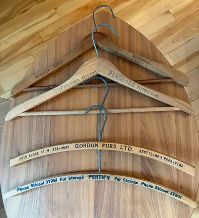 Vintage Wooden Hangers (x4), View more