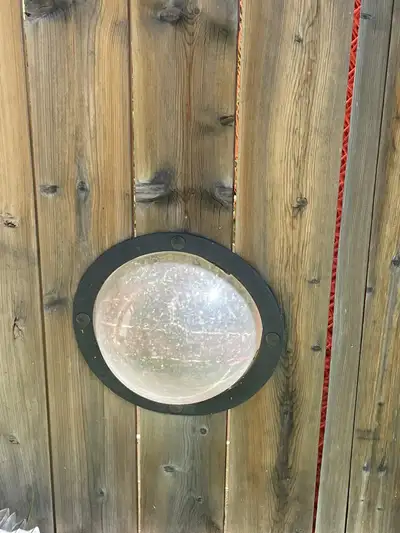 Pet Peeks Dog window. Brand new in Box. 9.5 inch diameter. Has black ring and all hardware to instal...