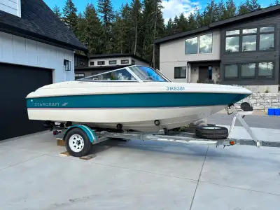 1997 StarCraft 1710 bowrider boat merCruiser AlphaOne 3.0 L LX four-cylinder motor two tops, new, sp...