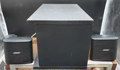 VINTAGE BOSE ACOUSTIMASS 3 SPEAKER SYSTEM WITH SUBWOOFER 1989 US, View more