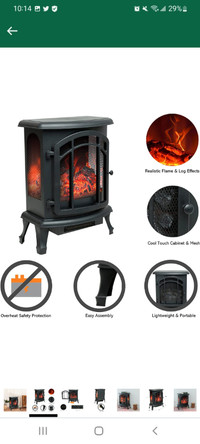 Bnib C- HOPETREE PORTABLE ELECTRIC FIREPLACE WITH remote