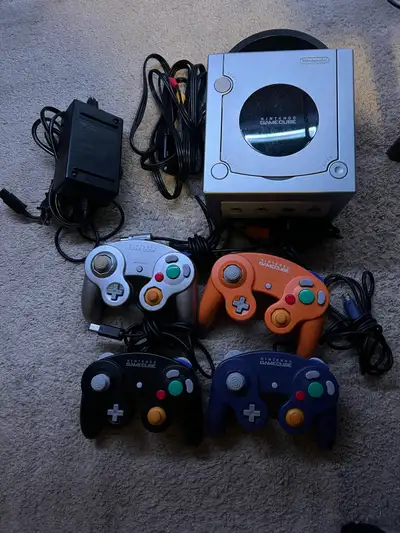 GameCube console + controllers + games bundle, View more