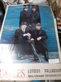 Très Rare Poster 24 x 36 Beatles 1963 Palladium Londres