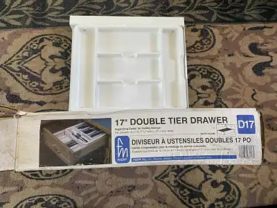 Feeny 17” White Double Tier Drawer (D17), View more