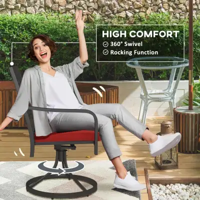 Patio Swivel Chair with Cushion, Outdoor Swivel Rocker with Curv, View more