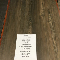 Blowout, 4.5mm  glue down vinyl plank, $1.25 & up