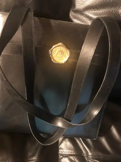Karl Lagerfeld black leather purse, View more