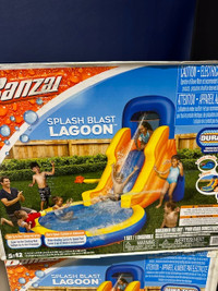 Inflatable Splash lagoon, with pool and slide