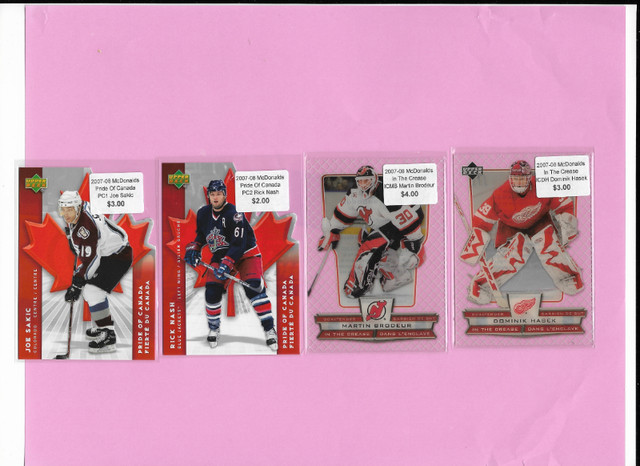 McDonald's Hockey Cards From Years 2007-08 to 2009-10 (Inserts) in Arts & Collectibles in Bedford - Image 3