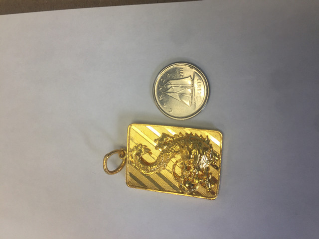 24k solid gold pendent  14.6 grams in Jewellery & Watches in City of Toronto - Image 2