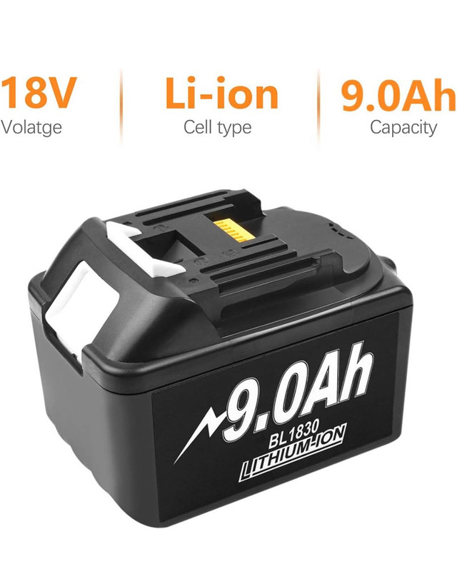 Replacement Battery-Li-ion, Voltage: 18V, Capacity: 9000mAh.  in Other in Mississauga / Peel Region - Image 3