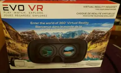 Experience virtual reality with this EVO VR headset for smartphones, designed to provide an immersiv...