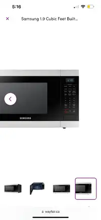 Samsung 1.9 cubic ft microwave.                BRAND NEW!!