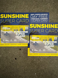 Unused Sunshine village super cards
