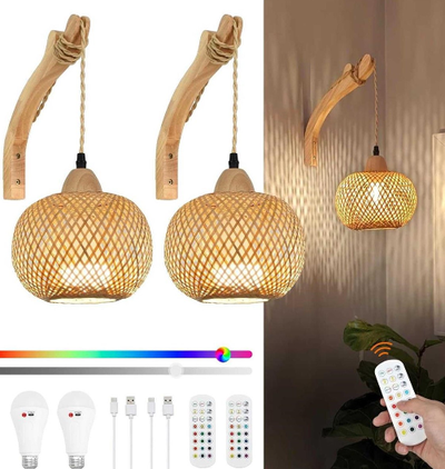 Frideko Operated Wall Sconces Set of Two, View more