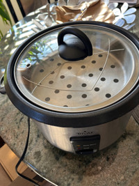 Stainless steel rice cooker with steamer 